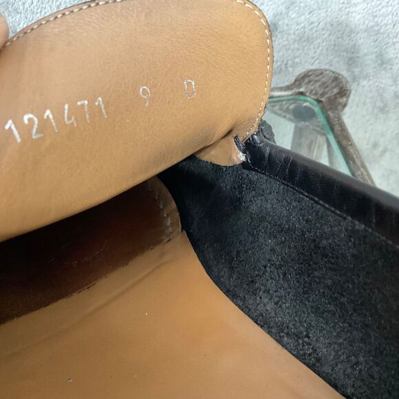 VINTAGE GUCCI BLACK smooth soft LEATHER LOAFERS Men’s Size 9D - Picture 16 of 16